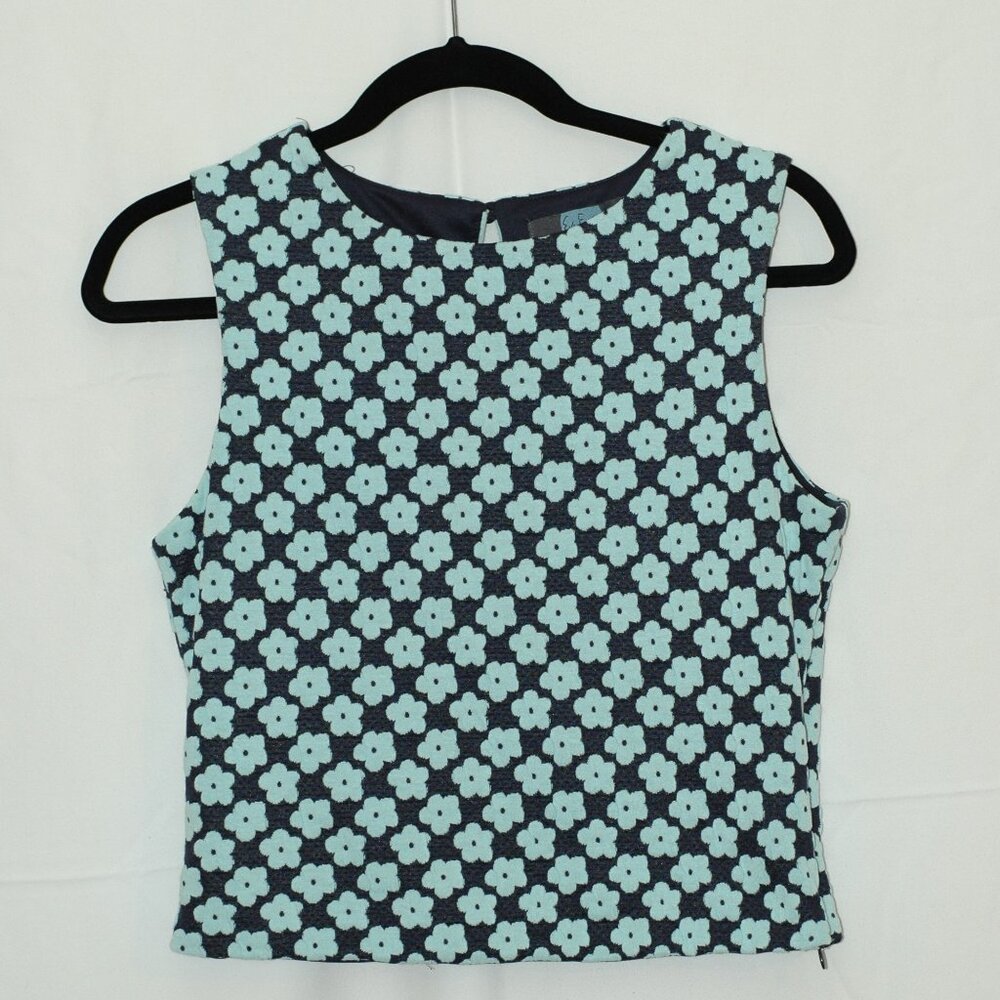 Anthropologie Eva Franco Size XS Floral Jacquard Sleeveless Top Motif Blouse